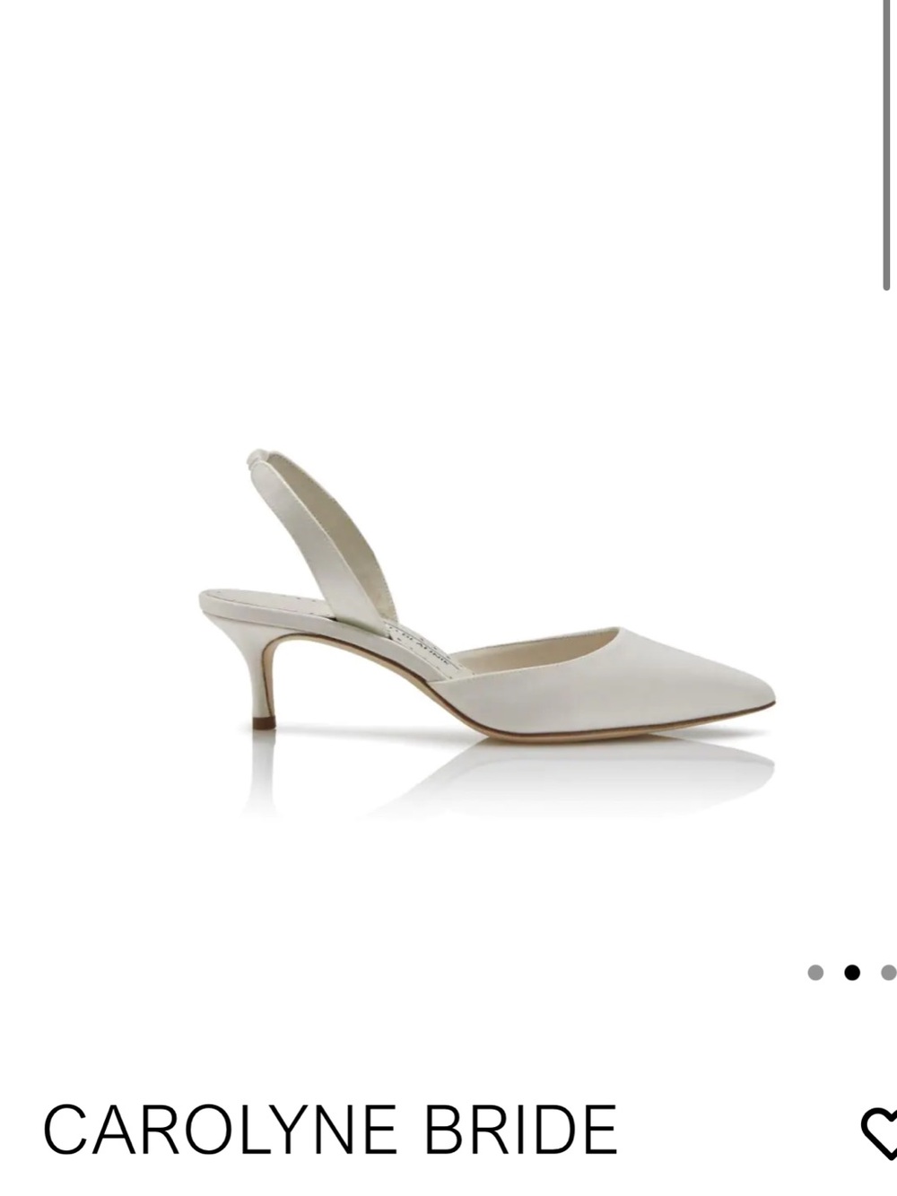 Manolo Blahnik Ivory Pointed-Toe Slingback Pumps - Picture 2 of 2